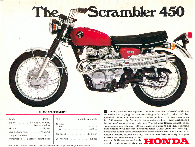 1969 Honda cl450 specs