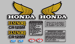 Hoonda CR125M decal set