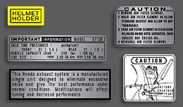 1977 CT125 Trail warning set
