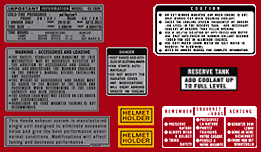 1978-1979 Honda GL1000 warning decal set