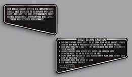 1980 CB750F Warning Decals