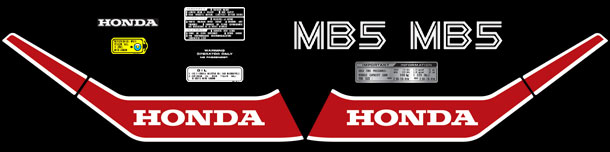 1982 Honda MB5 complete decal set