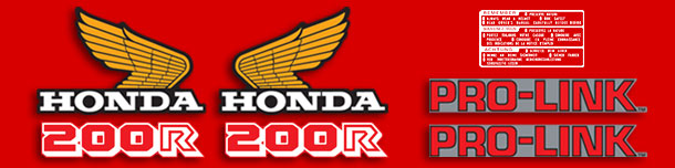 1984 Honda XL200R complete decal set