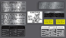 CB750K 1976 Warning Decal Set