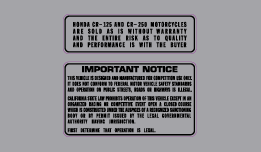 CR125M warning decals
