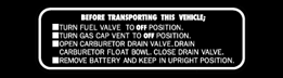 Before Transporting Decal