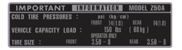 Honda Z50 Tire Info Decal