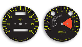 1972 Kawasaki H1B gauge faces