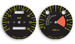 1972 Kawasaki S2 350 gauge faces