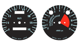 1972 Kawasaki H2 gauge faces