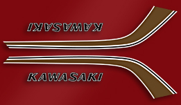 1973 Kawasaki F6 fuel tank decals