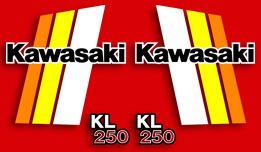 1981 Kawasaki KL250 complete decal set