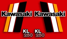 1982 Kawasaki KL250 complete decal set