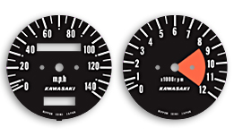 Kawasaki A1 & A7 gauge faces