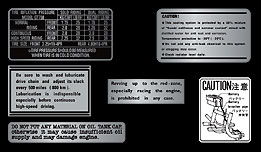 1972 Suzuki GT750 Warning Decals