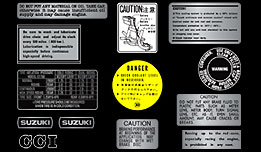 1973-1977 Suzuki GT750 Warning Decals