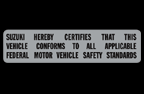 Safety Stadards Decal