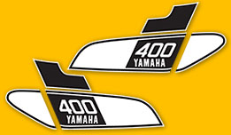 VINTAGE YAMAHA 76 1976 DT125 DT 125 TANK EXHAUST OIL TANK SIDE GRAPHICS  DECALS