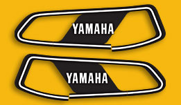 VINTAGE YAMAHA 76 1976 DT125 DT 125 TANK EXHAUST OIL TANK SIDE GRAPHICS  DECALS